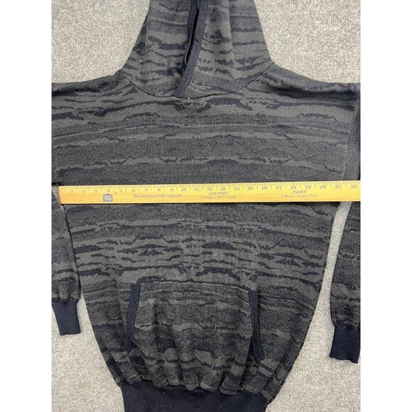 Morse Code Hoodie Men's Small Black Gray Camouflage Pullover Polyester - Picture 3 of 6